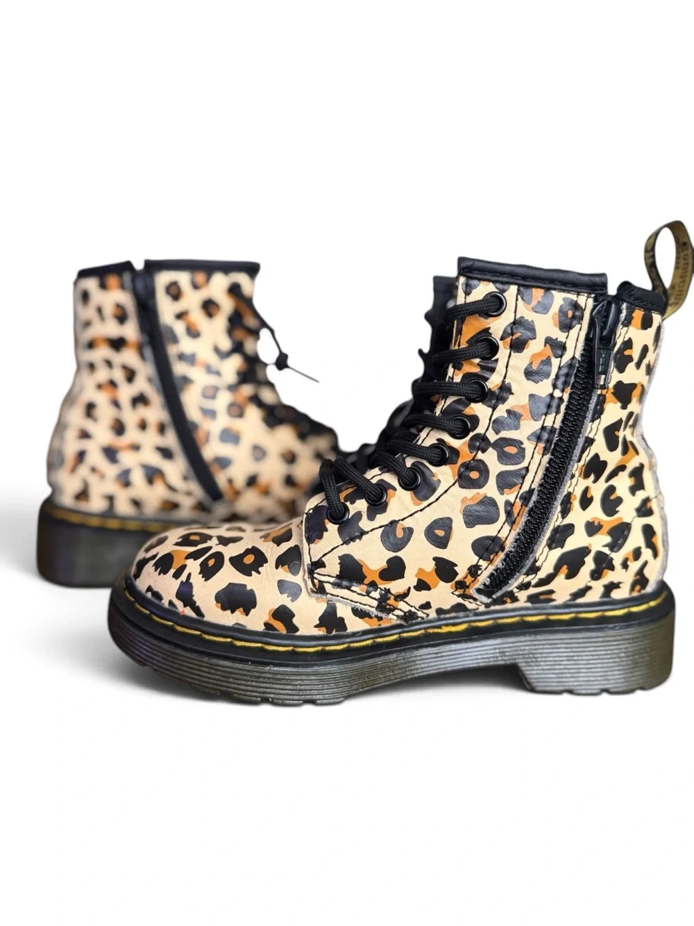 Dr. Martens 1460J Leopard Print Girls Combat Boots US 12